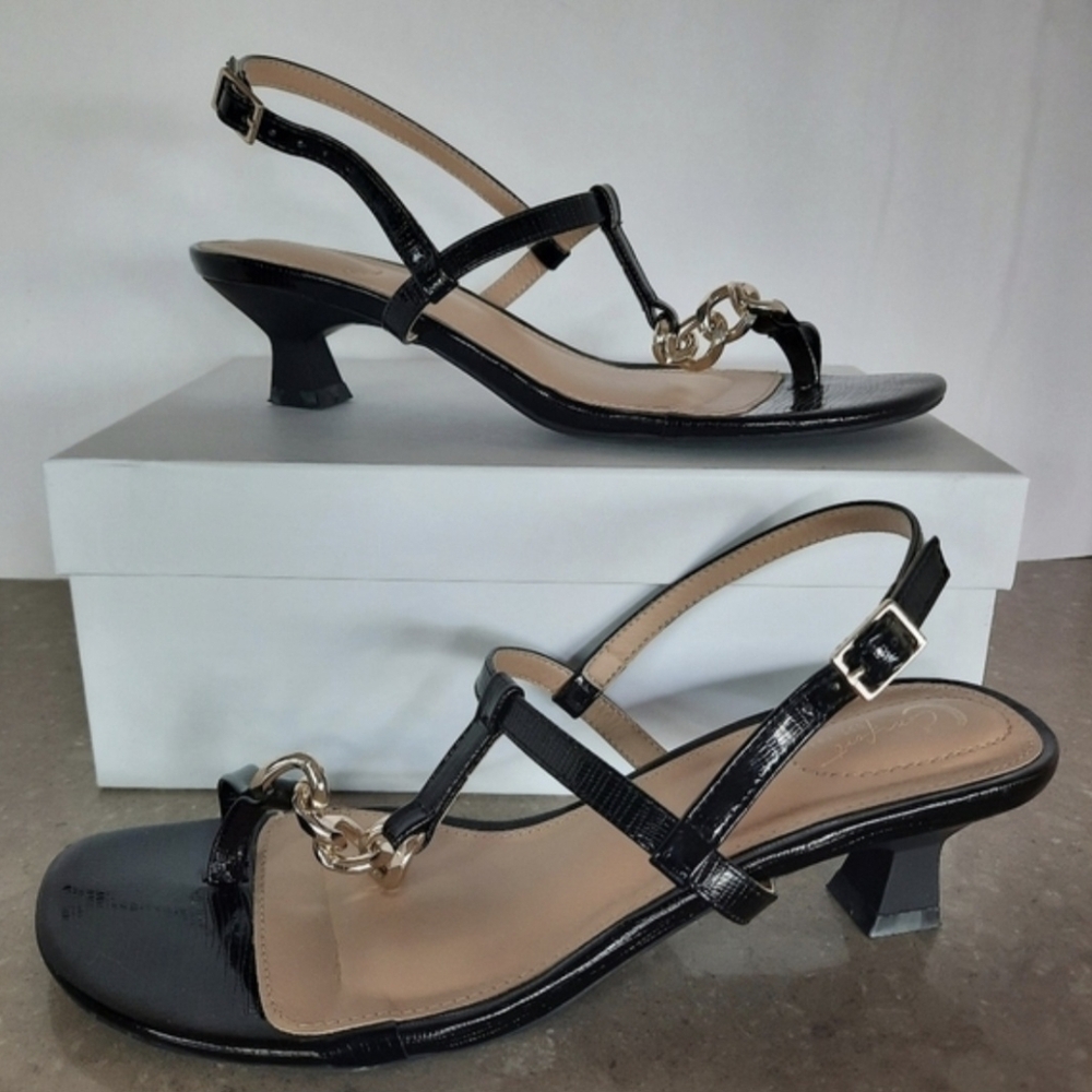 Lot Of 2 Cato C Comfort Sandals Sz 10 Leopard Slides Brown Black Kitten Heels - Picture 10 of 15